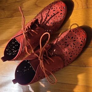 Women's Coral Lasercut Ankle Boots